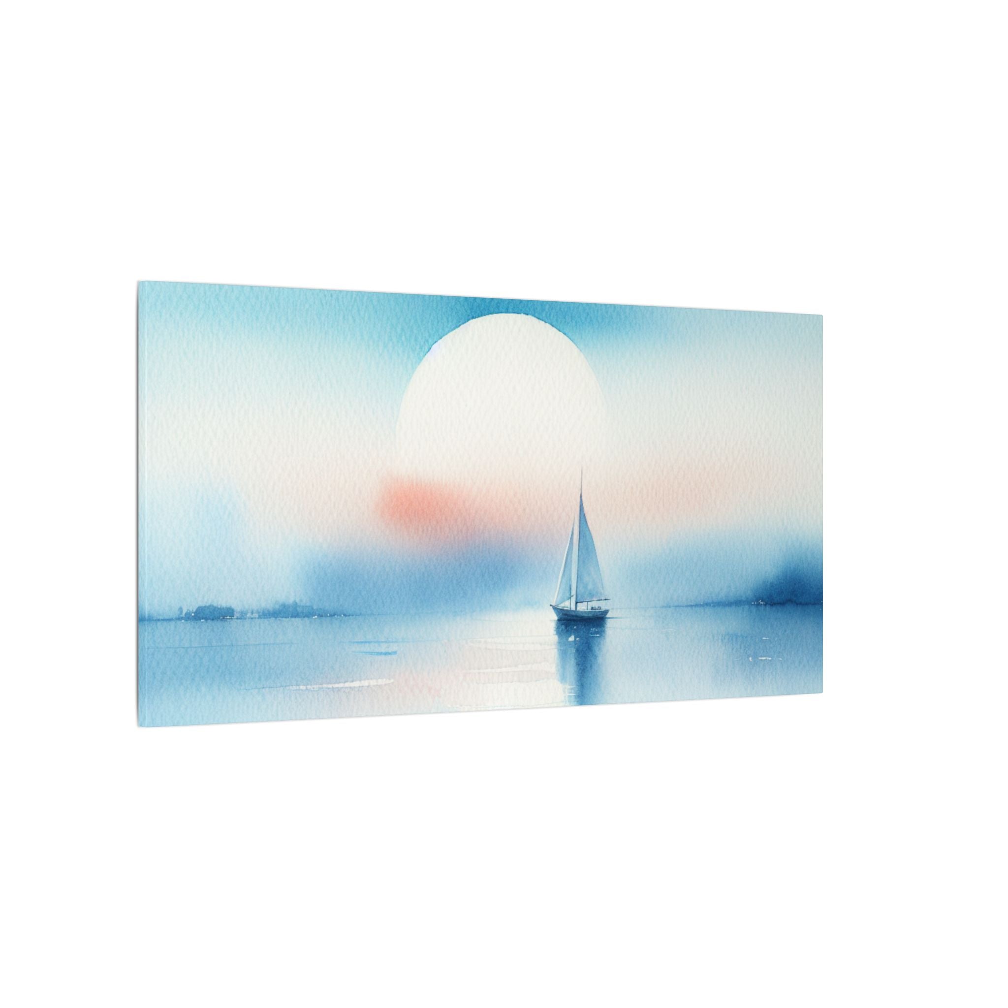 Moonset Over the Sea Canvas