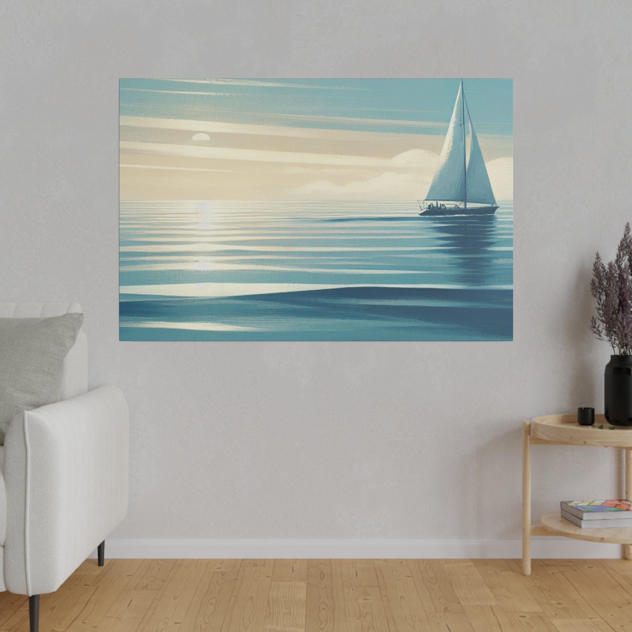 Tranquil Voyage Sailboat Painting Canvas