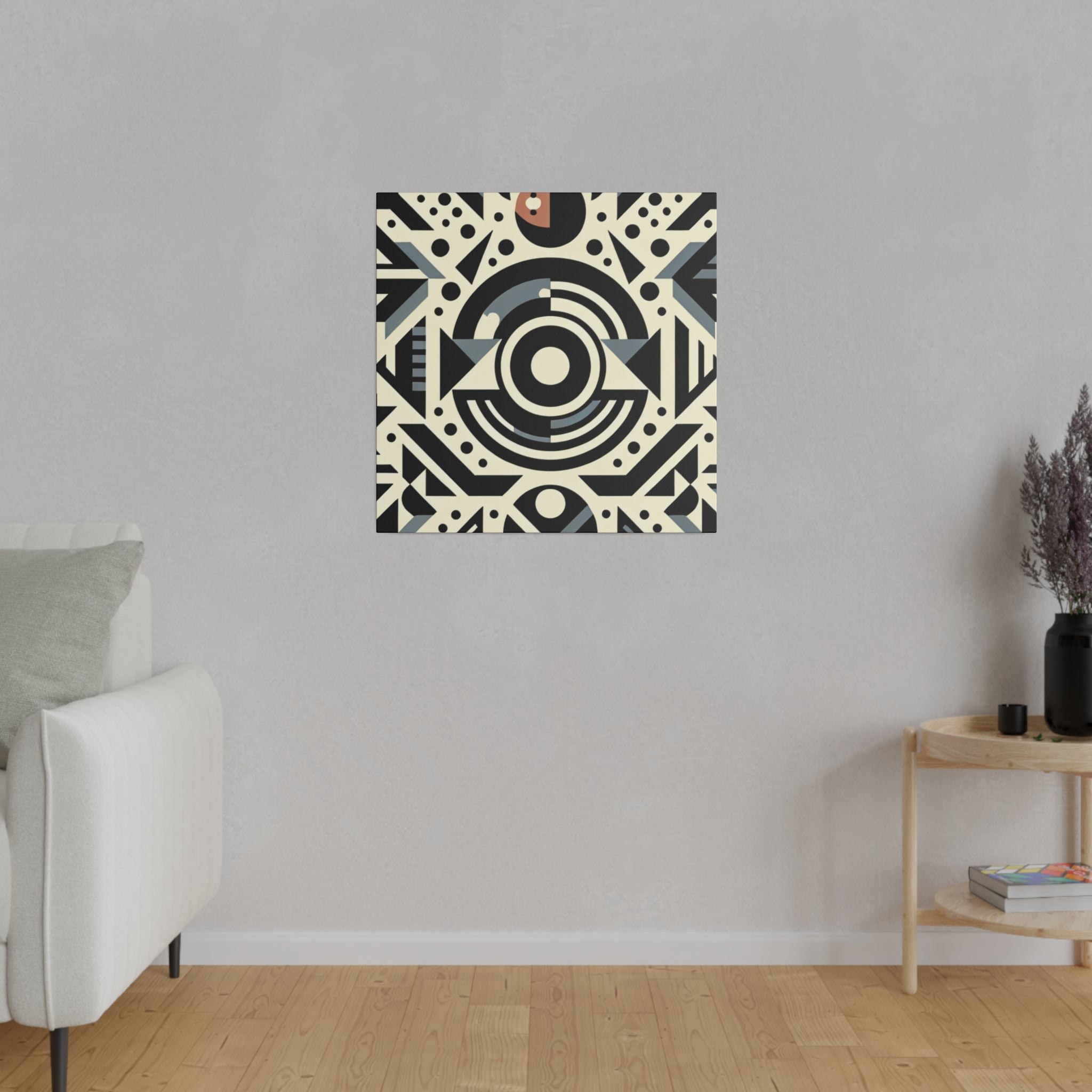 Geometric Symphony in Vivid Dimensions Geometric Painting Canvas