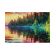 Reflective Solitude Lake Painting Canvas