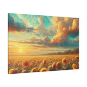 Sunlit Serenity Floral Wall Art Sunflower Painting Canvas