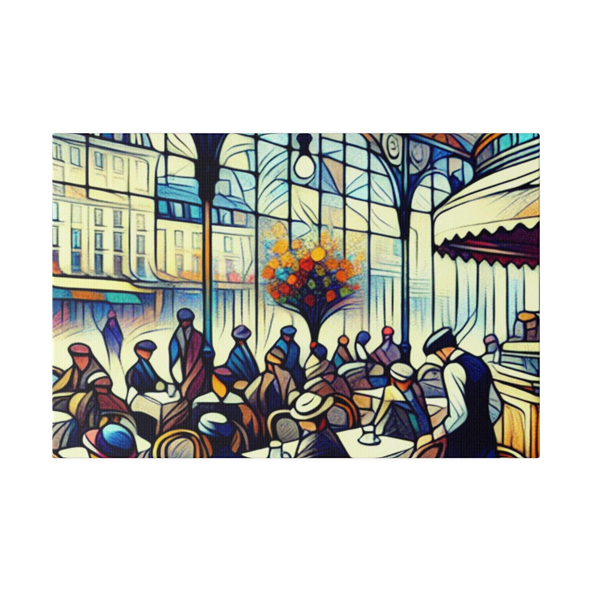 Morning Muse Vintage European Cafe Artwork Canvas