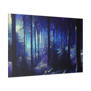 Whispering Blue Timber Symphony Forest Painting Canvas