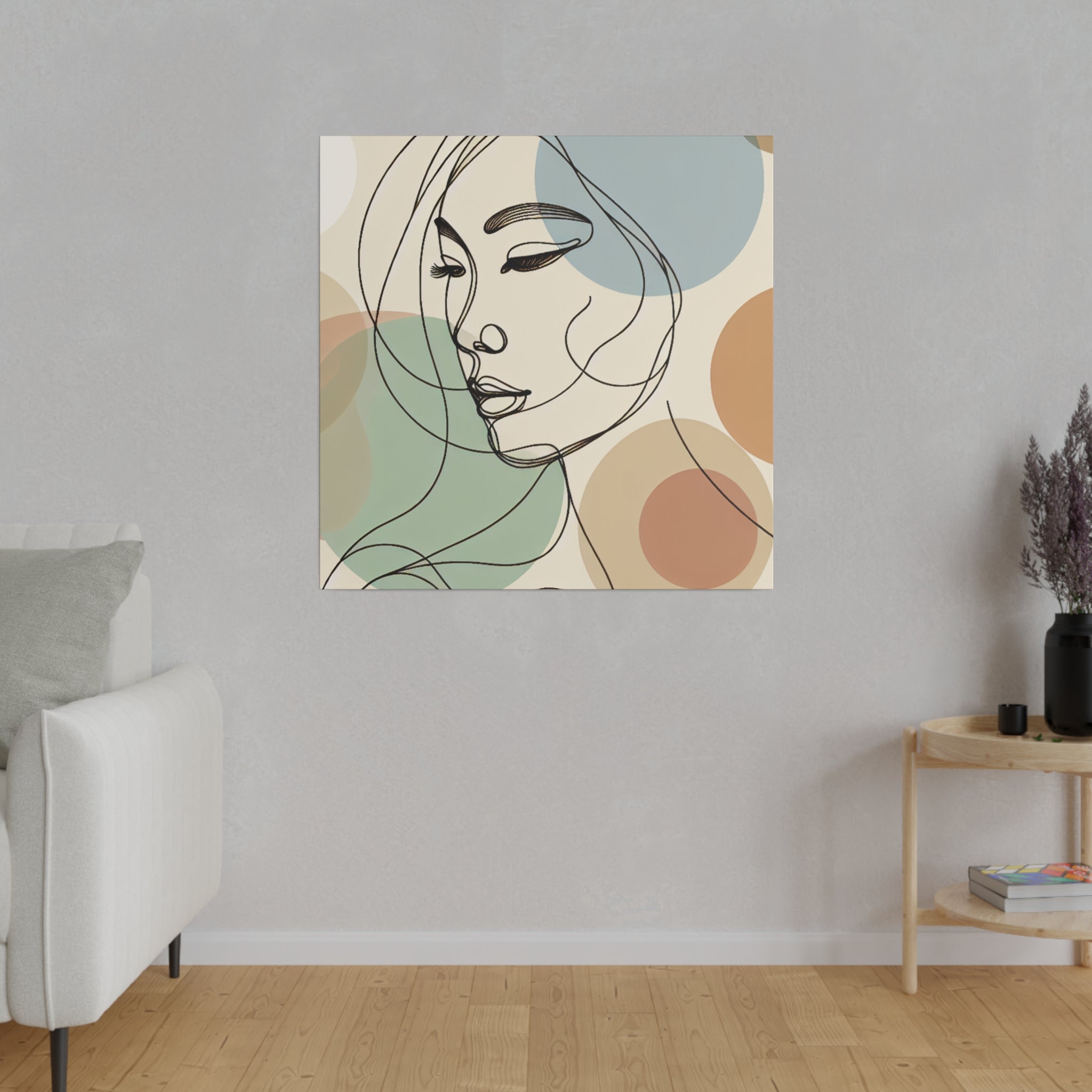 Earthborn Essence Line Art Boho Style Wall Decor Canvas