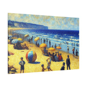 50s Scene Beach Landscape Painting Canvas