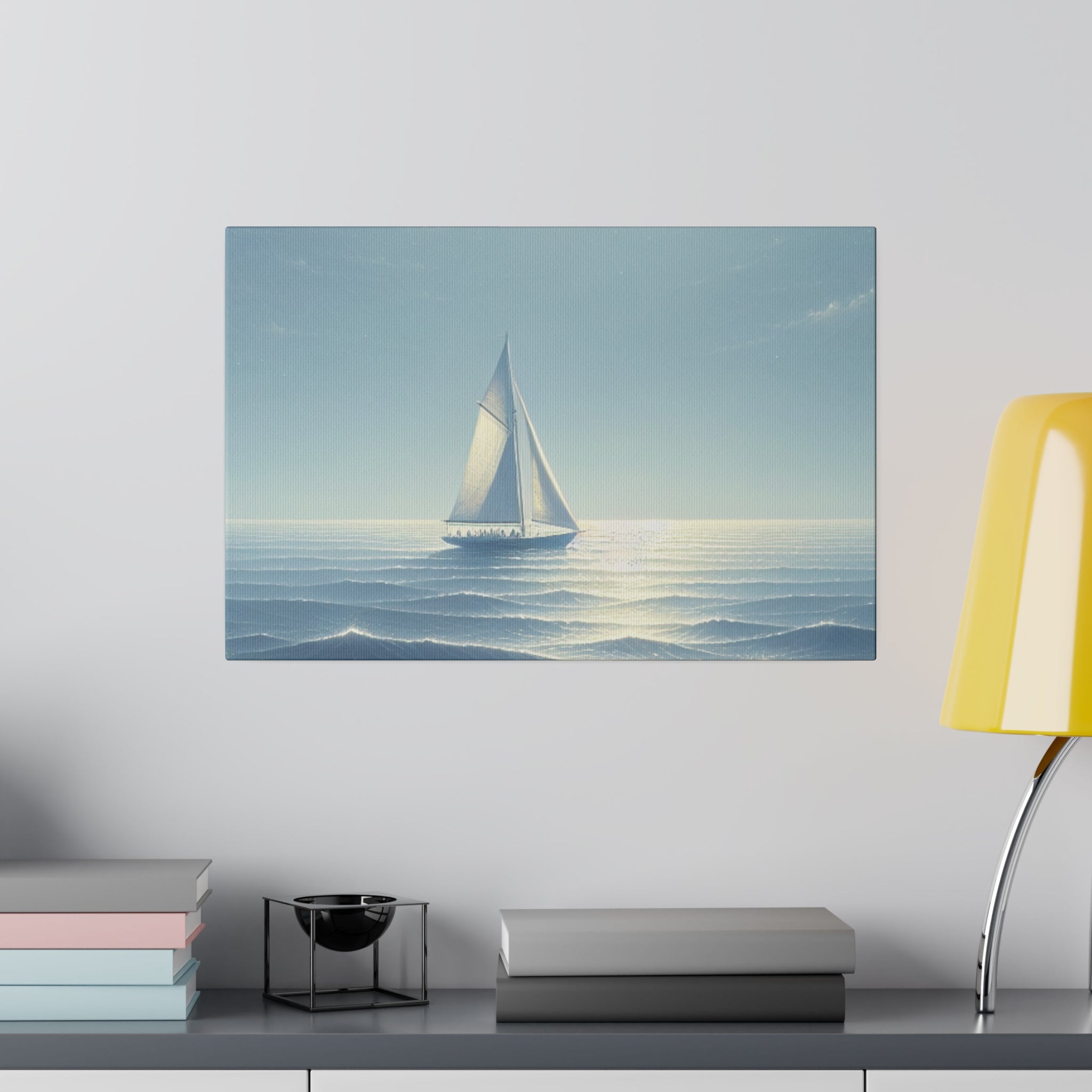 Serene Voyage Sailboat Painting Canvas