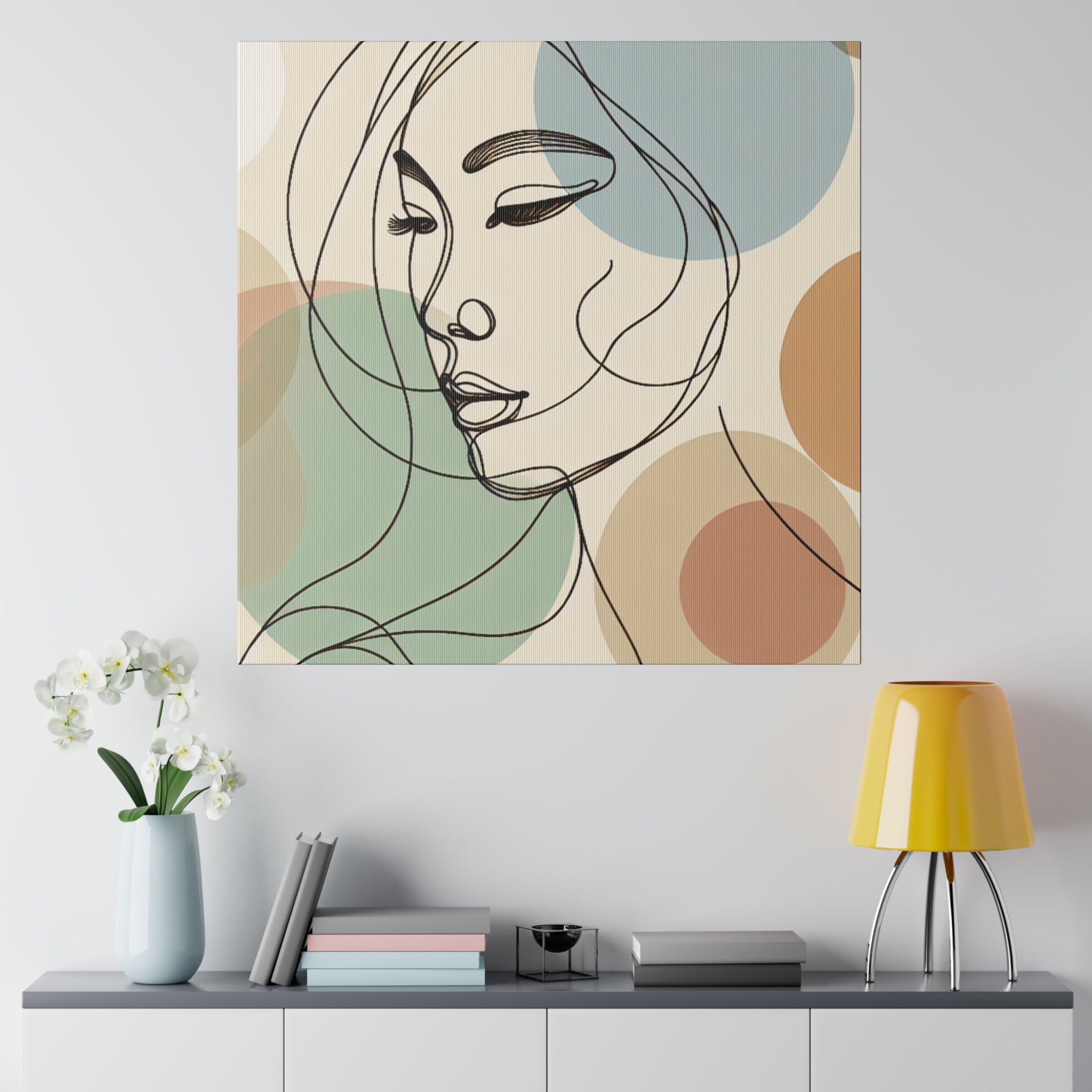 Earthborn Essence Line Art Boho Style Wall Decor Canvas