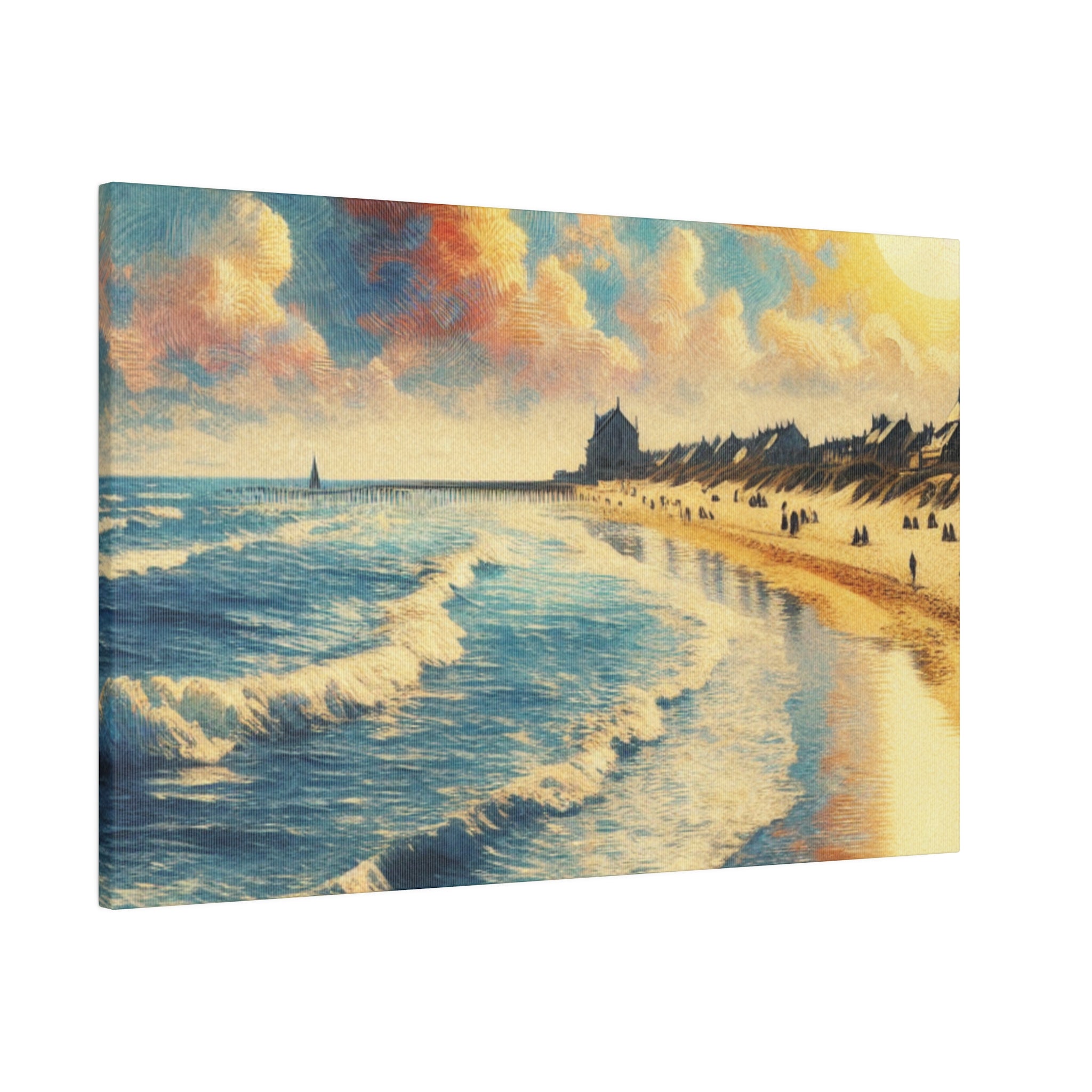 Seaside Strokes Vintage Beach Dreamscape Beach Painting Canvas