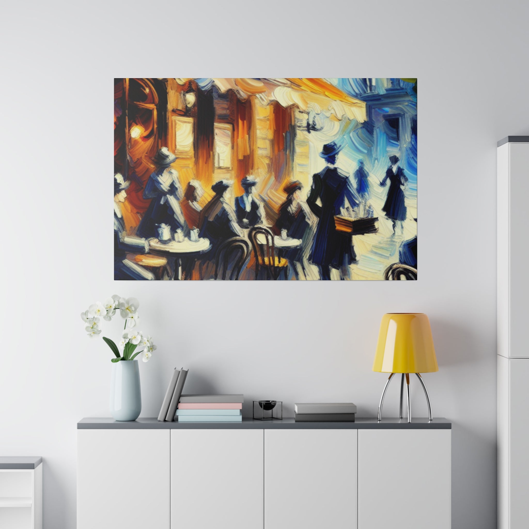 Espresso Serenity Blend Street Cafe Artwork Canvas