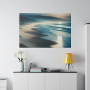 Blue Tranquil Tonalism Beach Painting Canvas