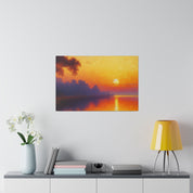 Sunrise Canvas Painting | Sunrise Over Water | Scenic Wall Art