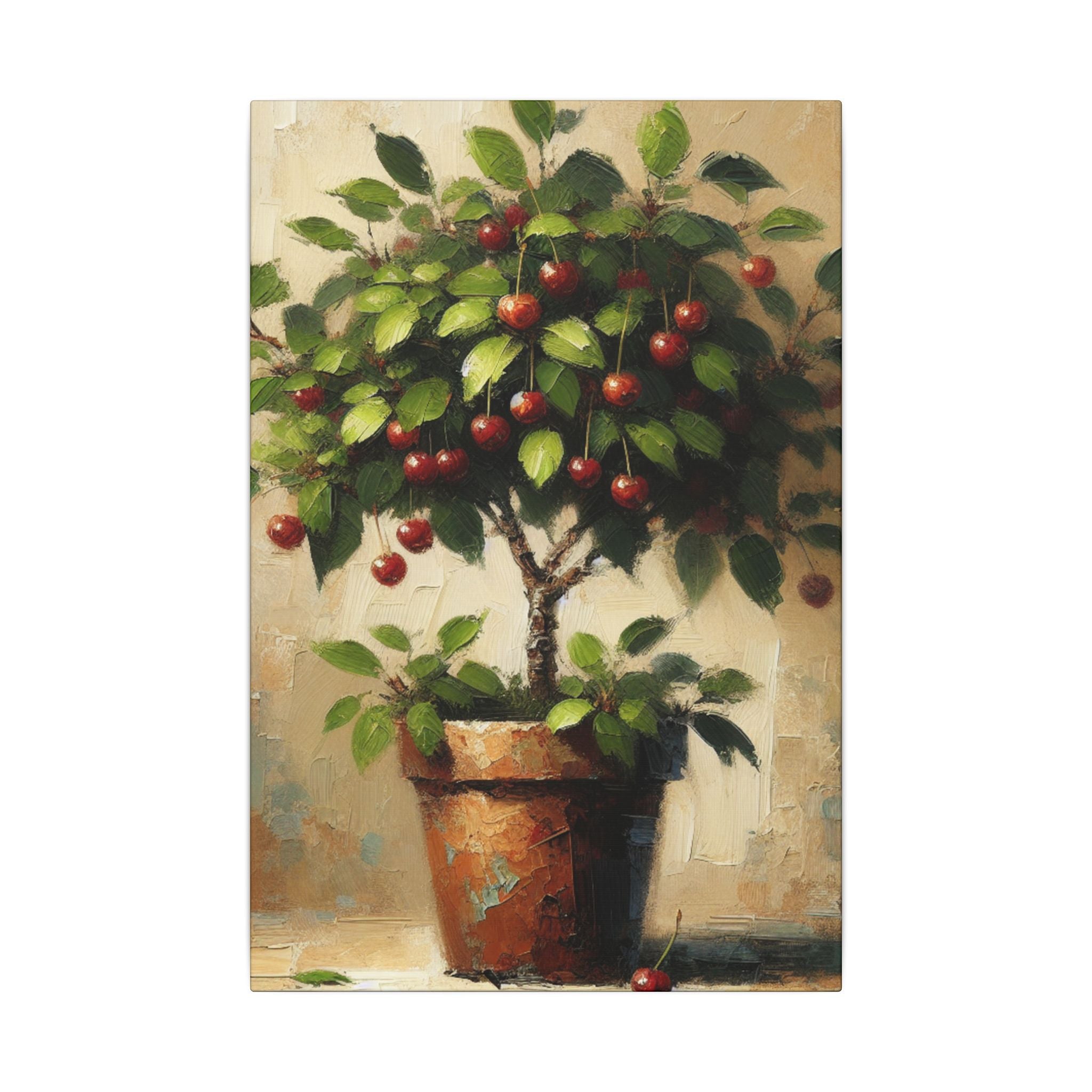 Rustic Cherry Tree In Pot Canvas