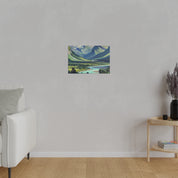 River Valley Mountain Landscape Painting Canvas