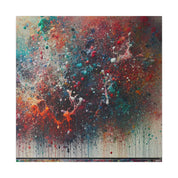 Spectrum Splatter Vibrant Red Blue Yellow Abstract Painting Canvas