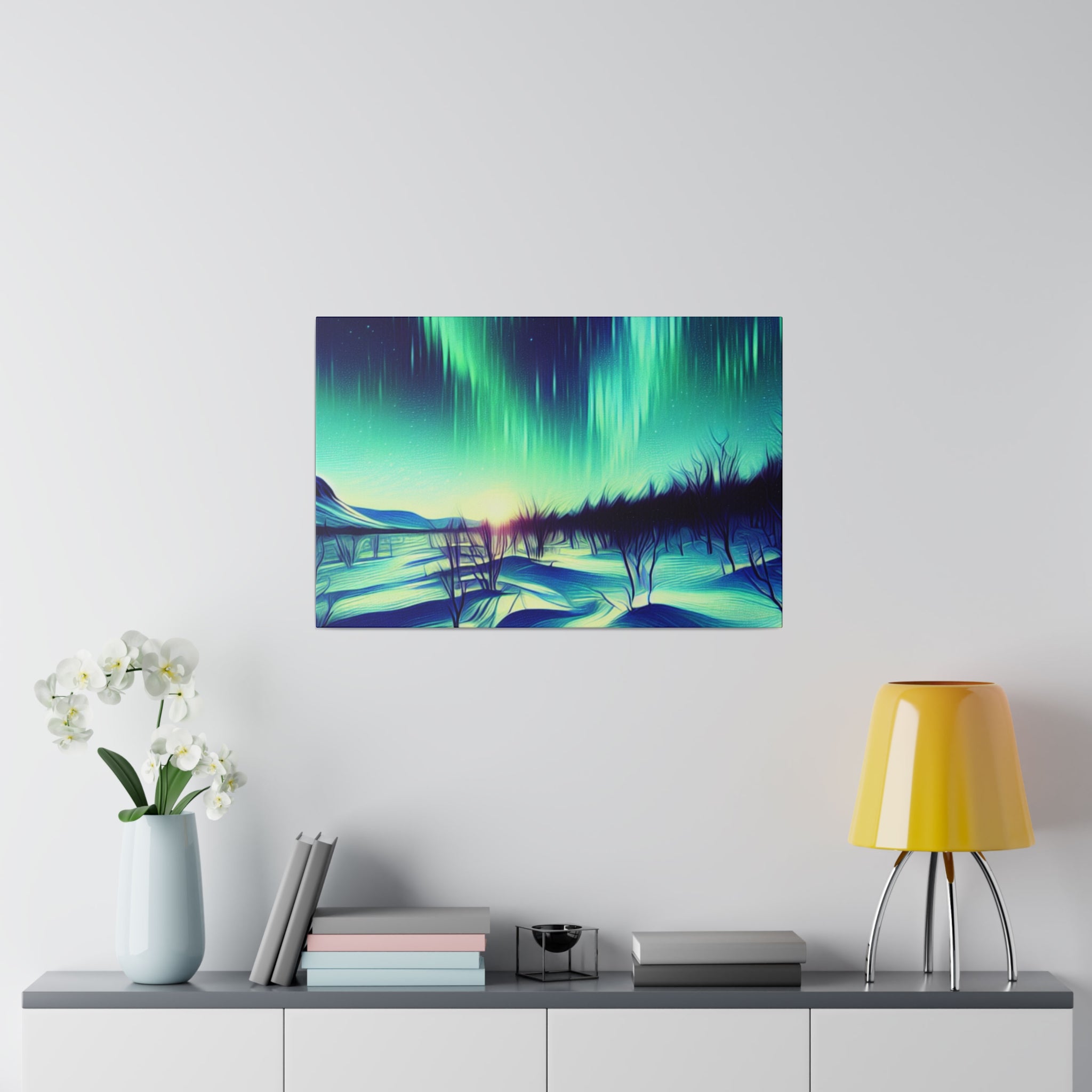 Aurora Mist Symphony Northern Lights Painting Canvas