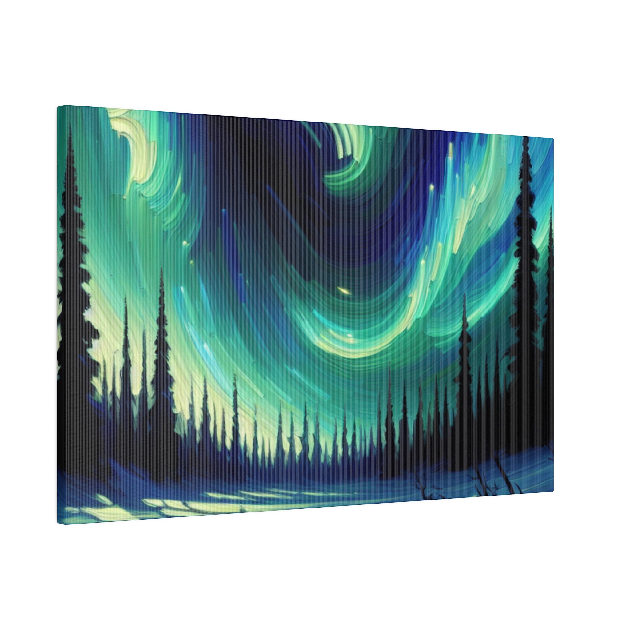 Aurora Winter Whisper Northern Lights Painting Canvas