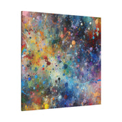 Abstract Yellow Blue Purple Splatter Paint Abstract Modern Art Canvas