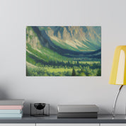 Whispering Peaks Vista Mountain Landscape Painting Canvas