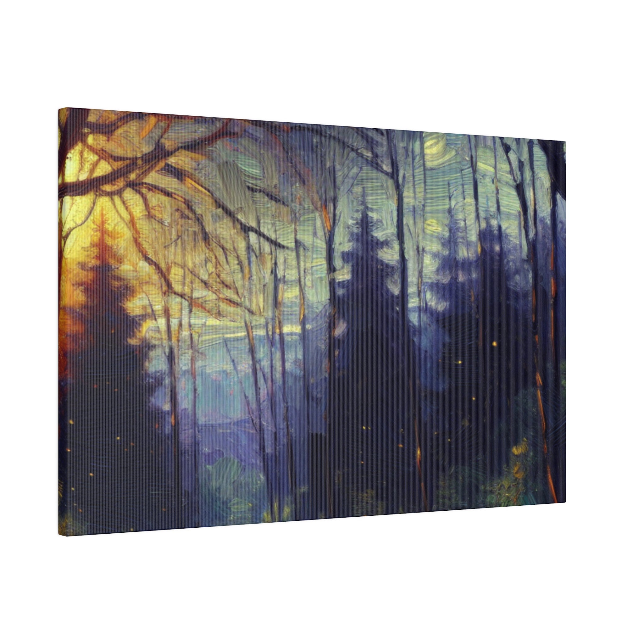 Dropping Sun On The Forest Painting Canvas