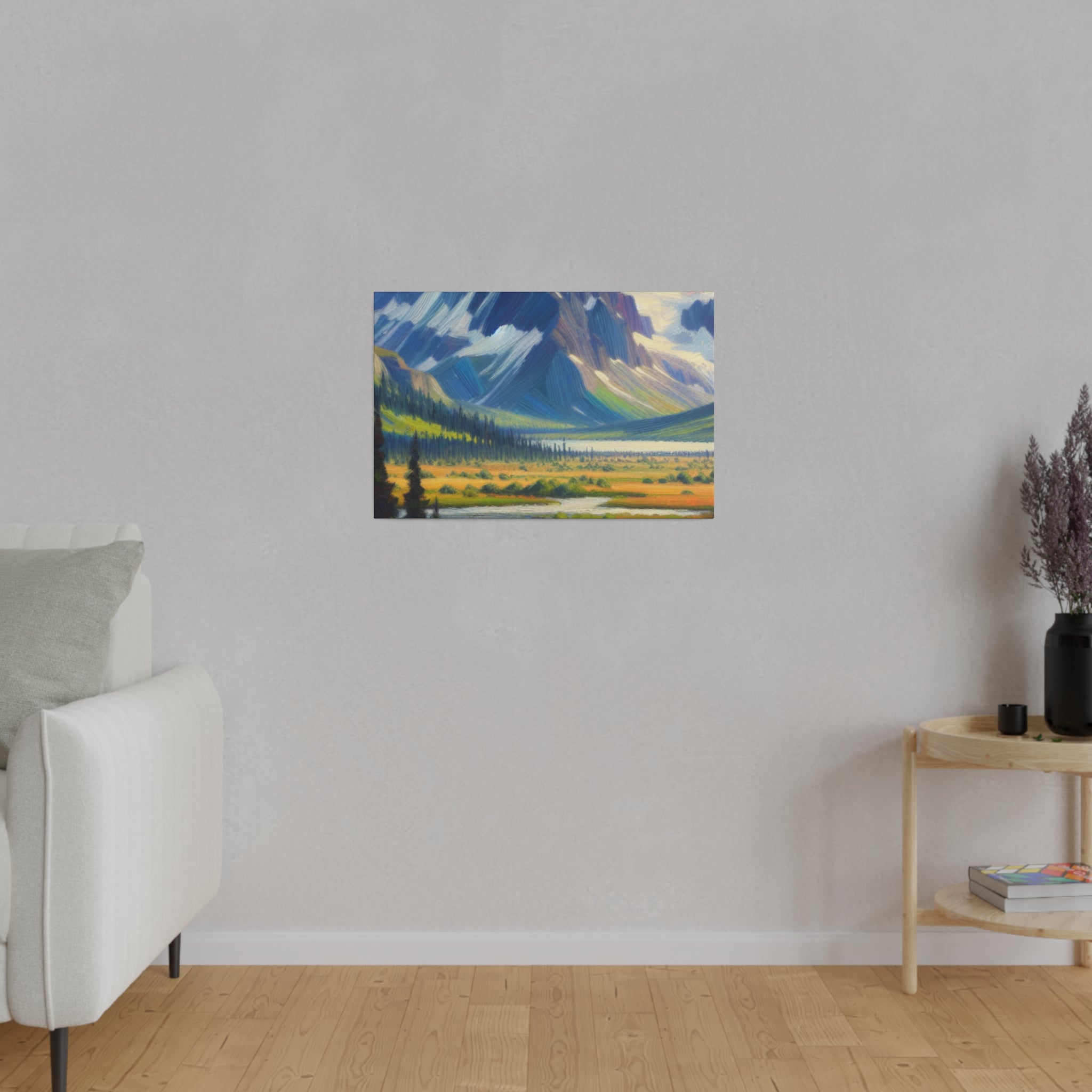 Majestic Alpine Impressions Mountain Landscape Painting Canvas