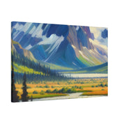 Majestic Alpine Impressions Mountain Landscape Painting Canvas