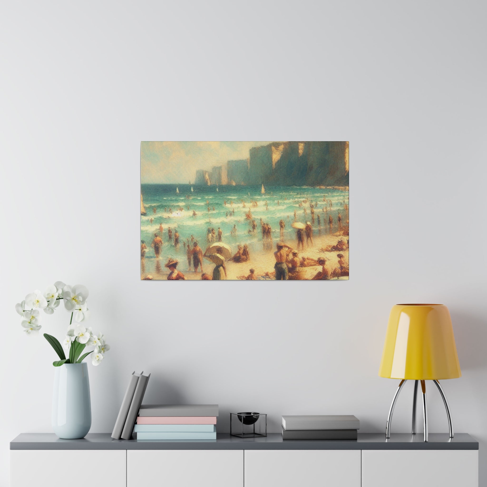 Serene Coastal View Beach Painting Canvas