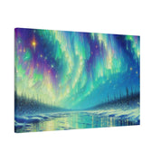 Aurora Winter Dreams Northern Lights Painting Canvas