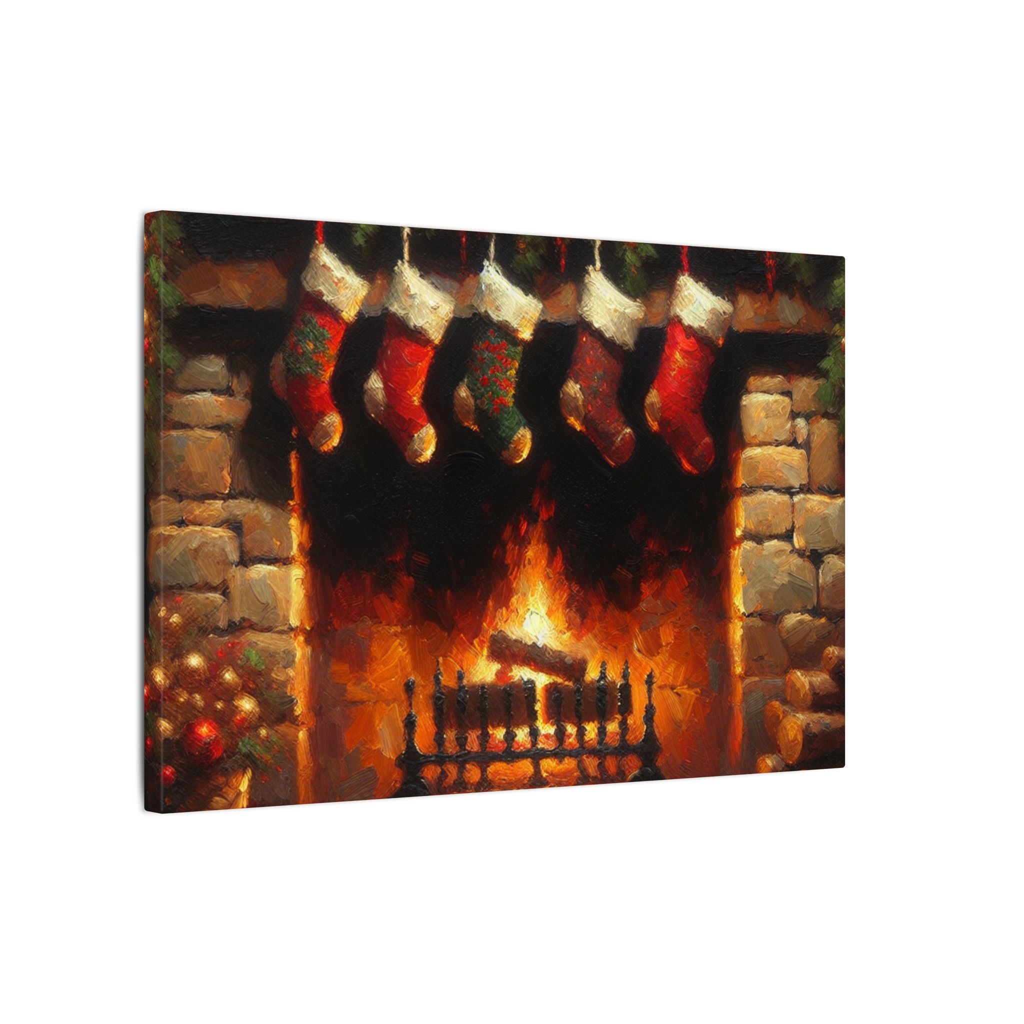 Holiday Fireplace Glow Canvas