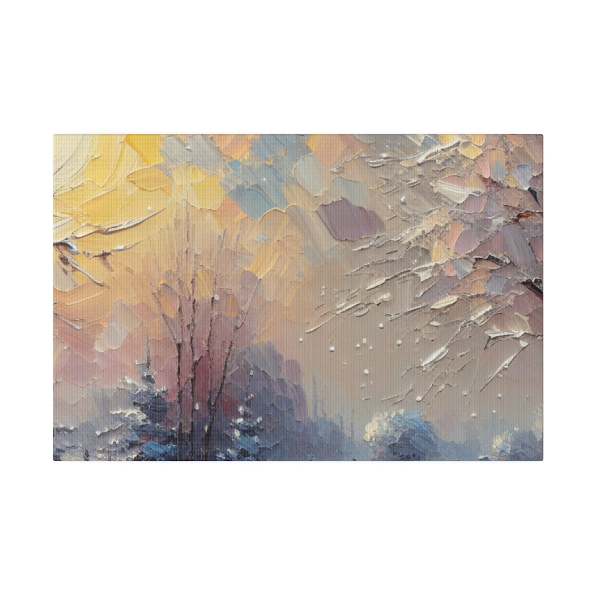 Sun Tinted Alpine Expression Winter Painting Canvas