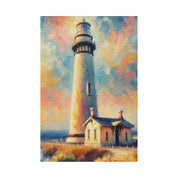 Luminated Beacon Coastal Wall Art Lighthouse Painting Canvas