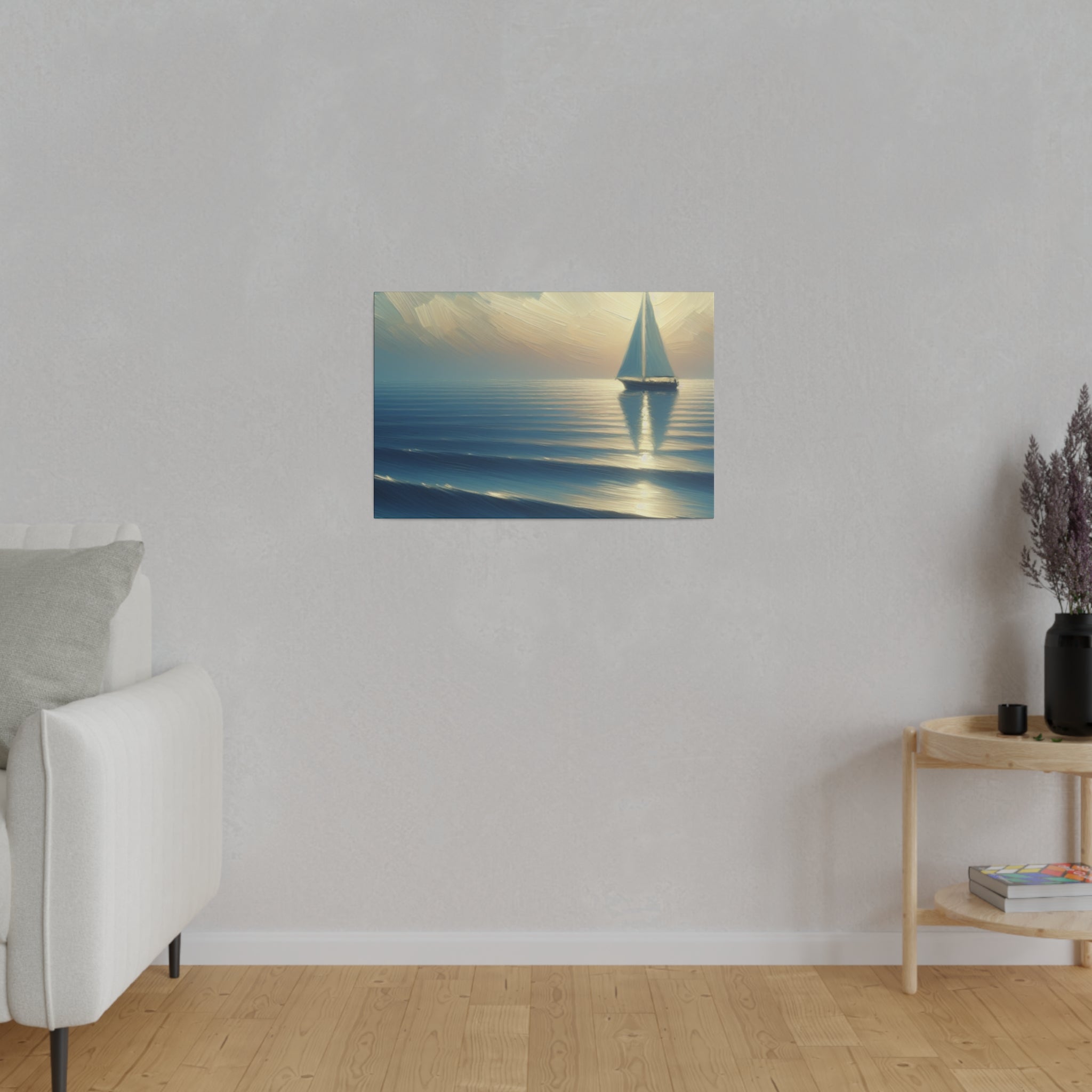 Serenity Voyage Sailboat Painting Canvas