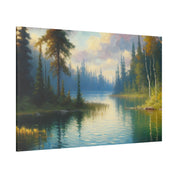 Serene Lake Tranquility Lake Painting Canvas