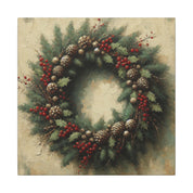 Rustic Christmas Wreath Canvas