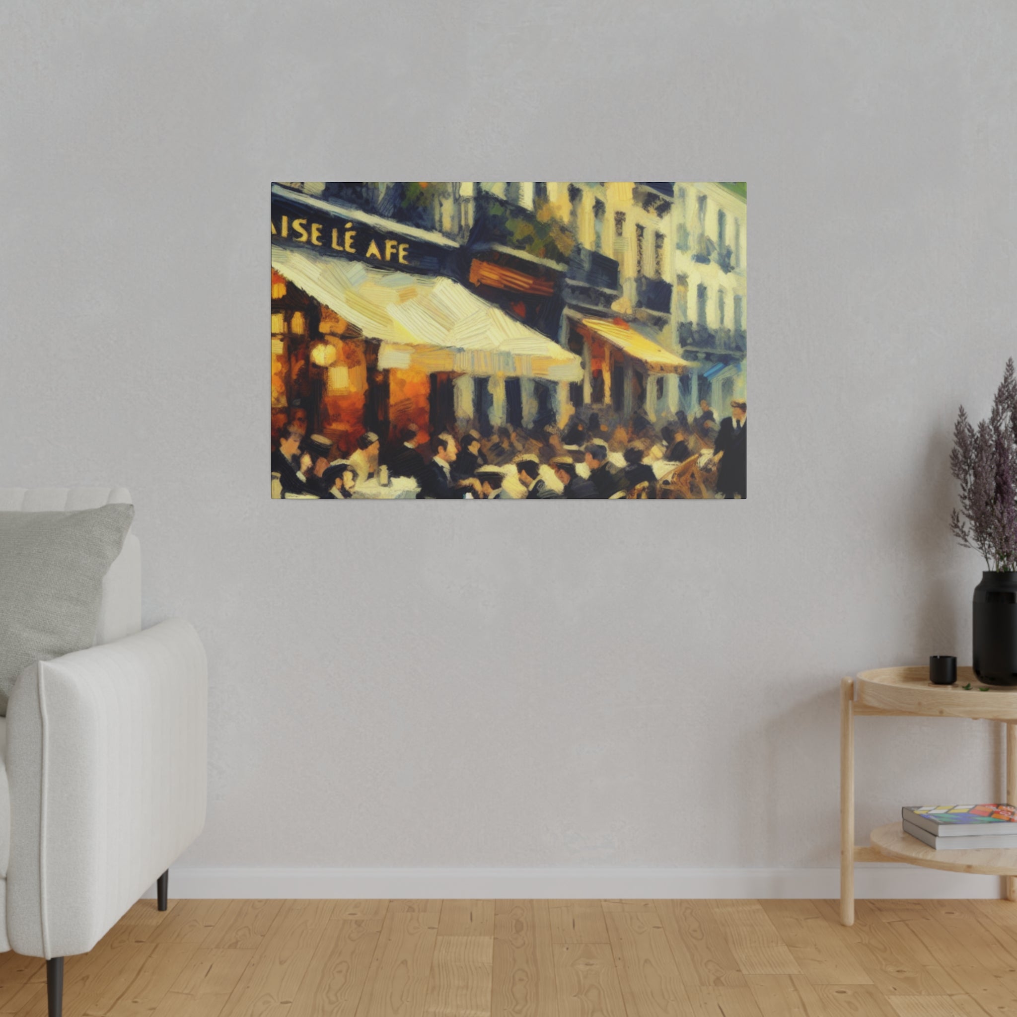 Old Time French Street Cafe Artwork Canvas