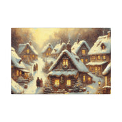 Rustic Christmas Village Canvas