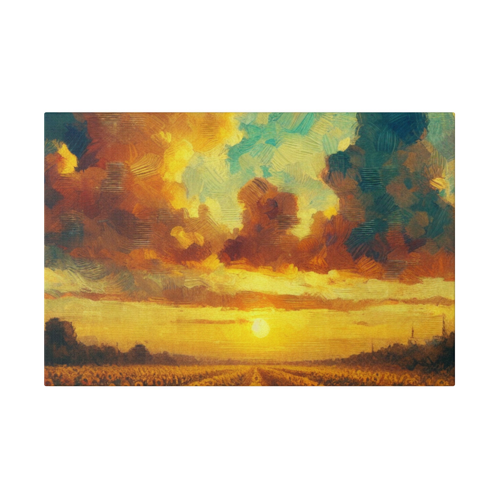 Country Serenity Floral Wall Art Sunflower Painting Canvas