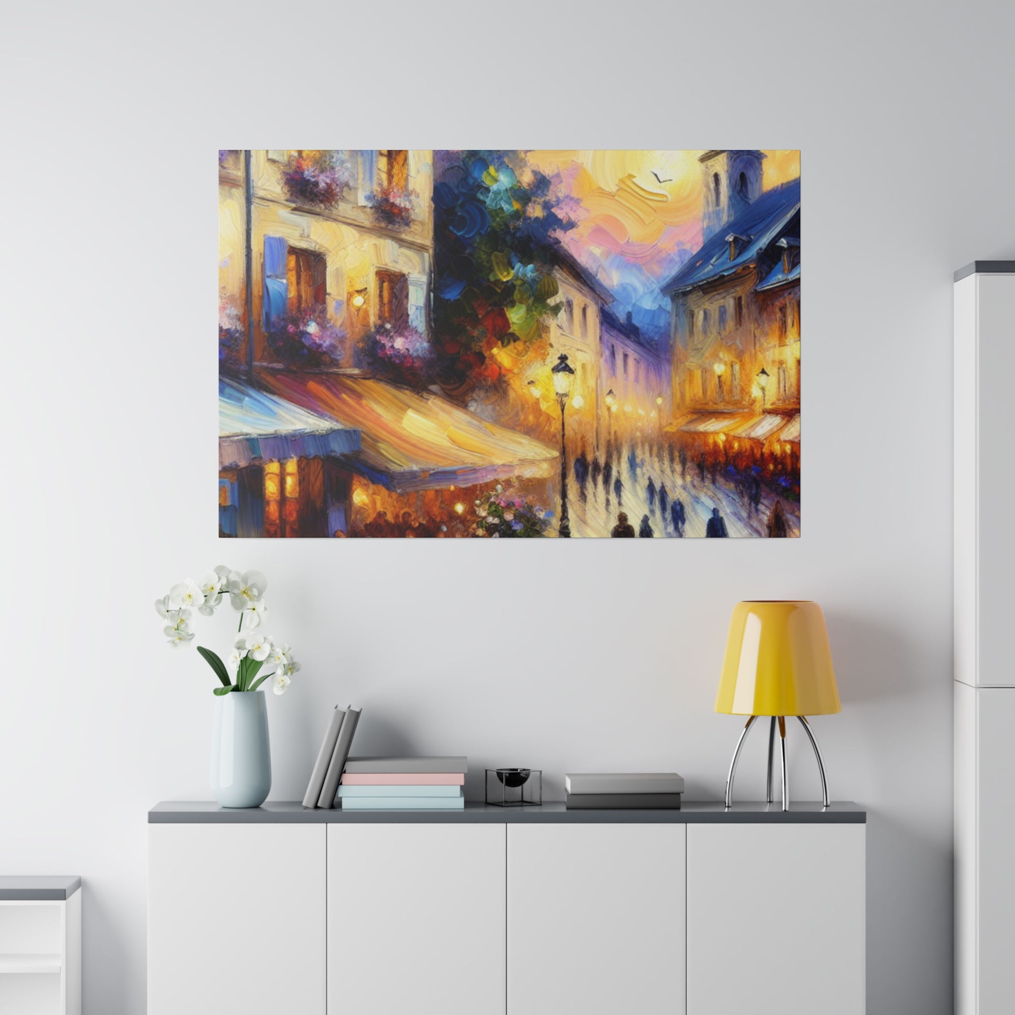 Parisian Dreamscape Mosaic French Street Painting Canvas