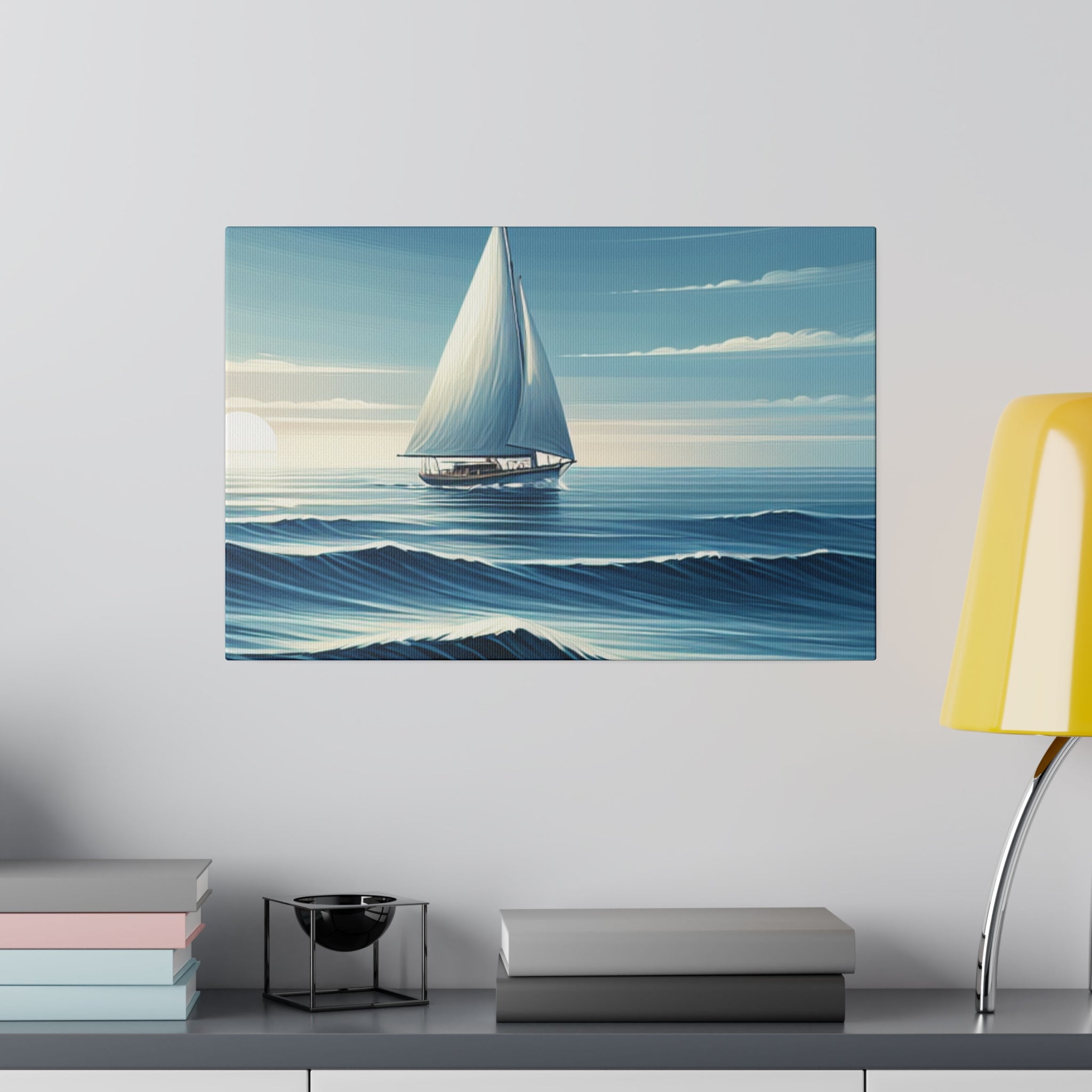 Serenity Voyage Sailboat Painting Canvas