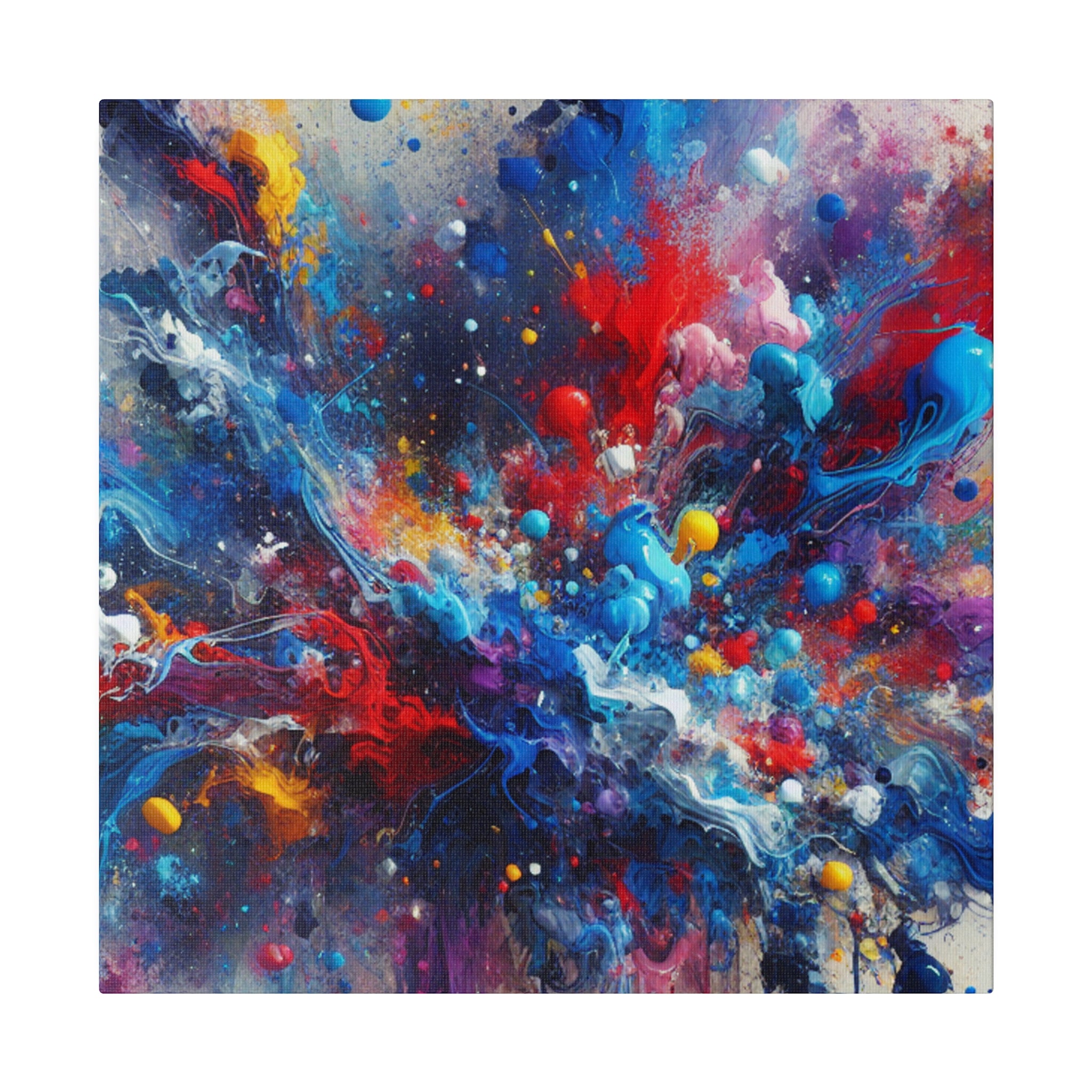 Abstract Expressionist Multicolor Splatter Wall Art Canvas