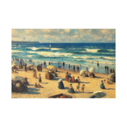 Old School Family Day Beach Painting Canvas