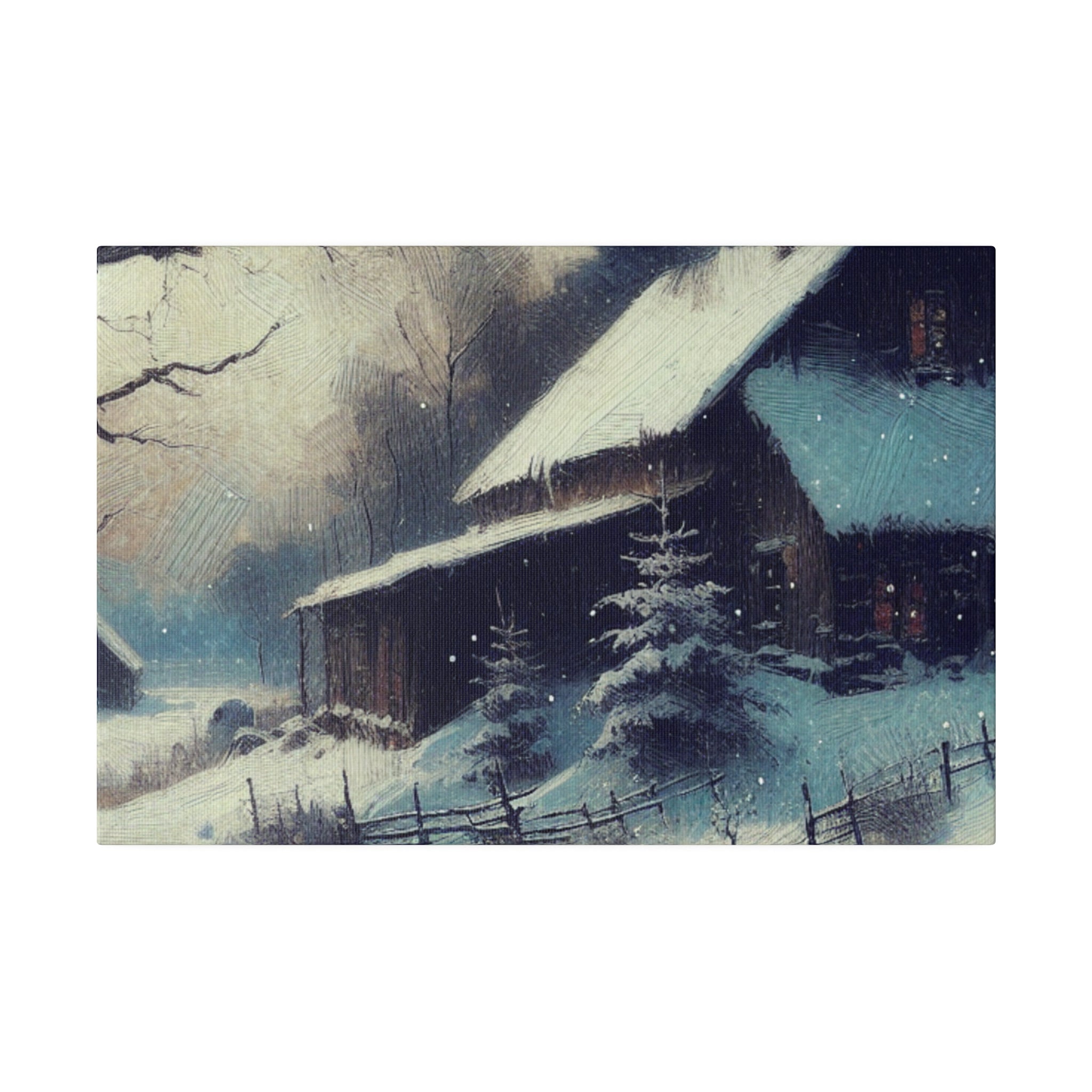 Winterscape Reverie Snowy Winter Painting Canvas