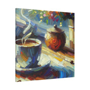 Espresso Artistry Paint Brush Art Scene Coffee Painting Canvas