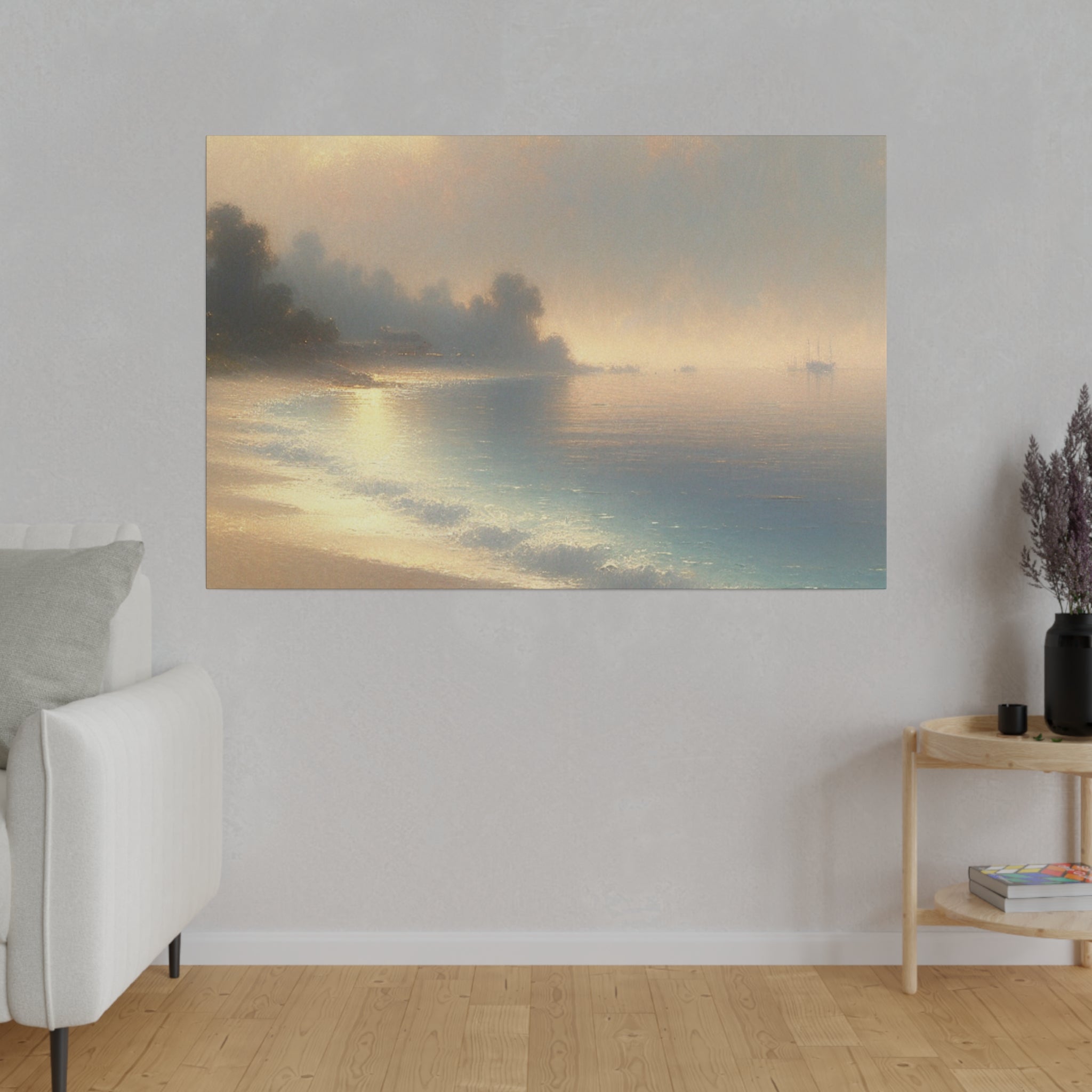 Mystic Shoreline Beach Painting Canvas