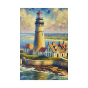 Luminous Beacon Coastal Wall Art Lighthouse Painting Canvas