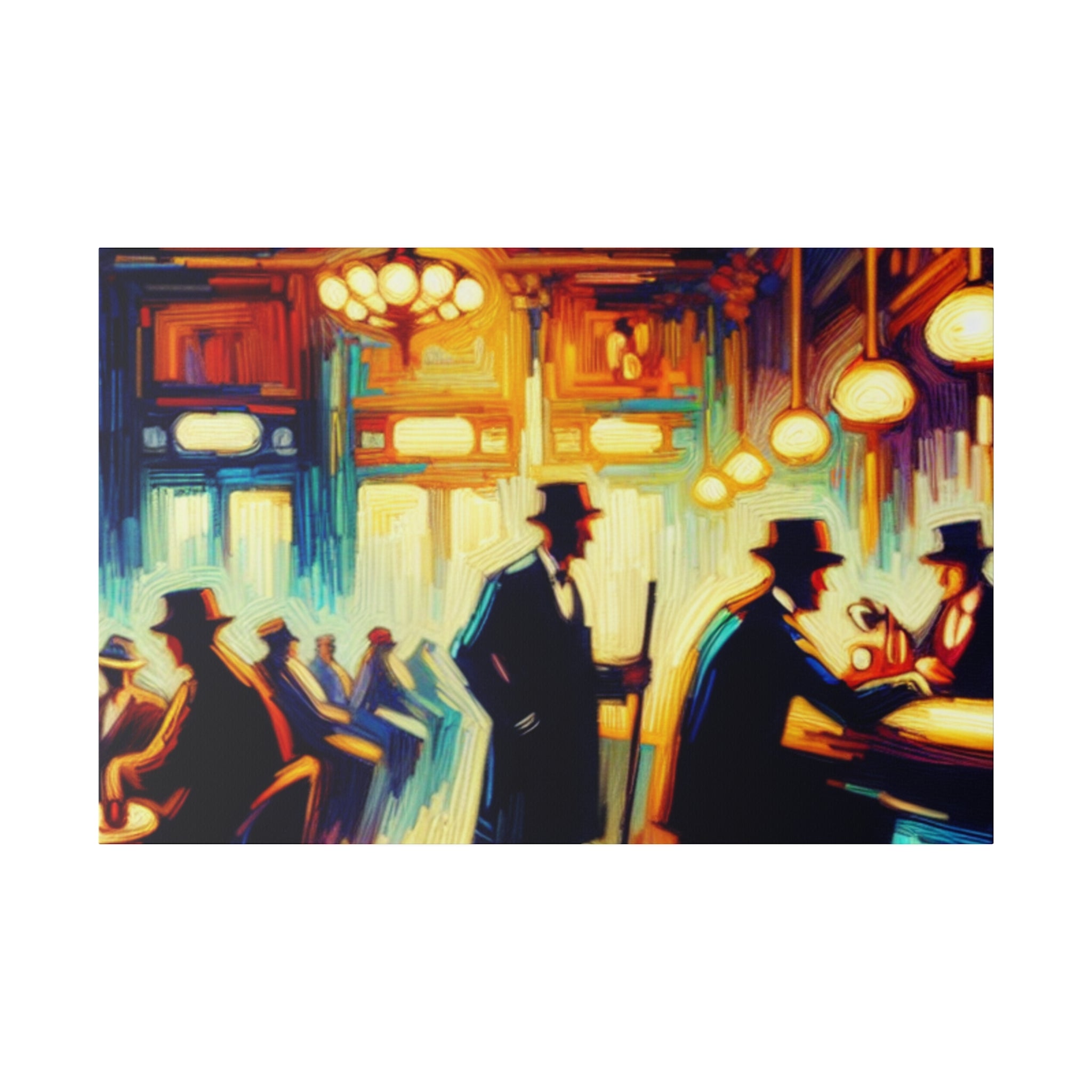 Jazz Revival 1920 Gentlemen's Club Retro Speakeasy Bar Art Canvas