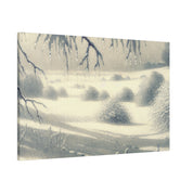 Silver Daylight Shimmers Snowscape Winter Painting Canvas