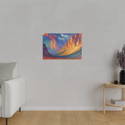 Majestic Peaks Reflected Dawn Mountain Landscape Painting Canvas