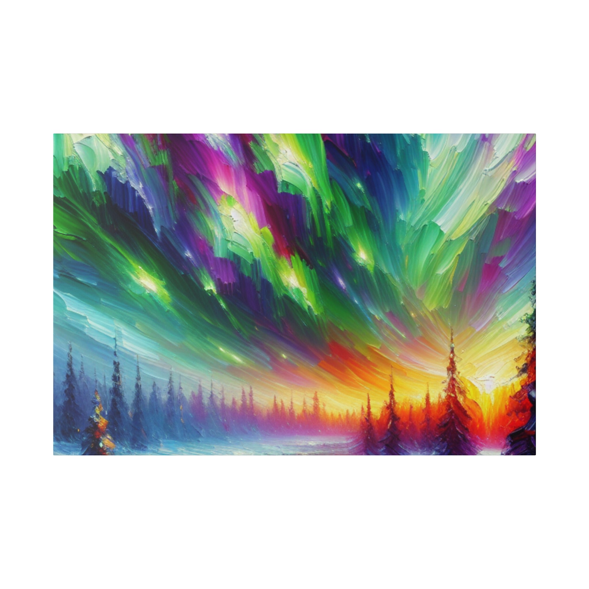 Aurora Ice Caps Northern Lights Painting Canvas