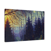 Dropping Sun On The Forest Painting Canvas