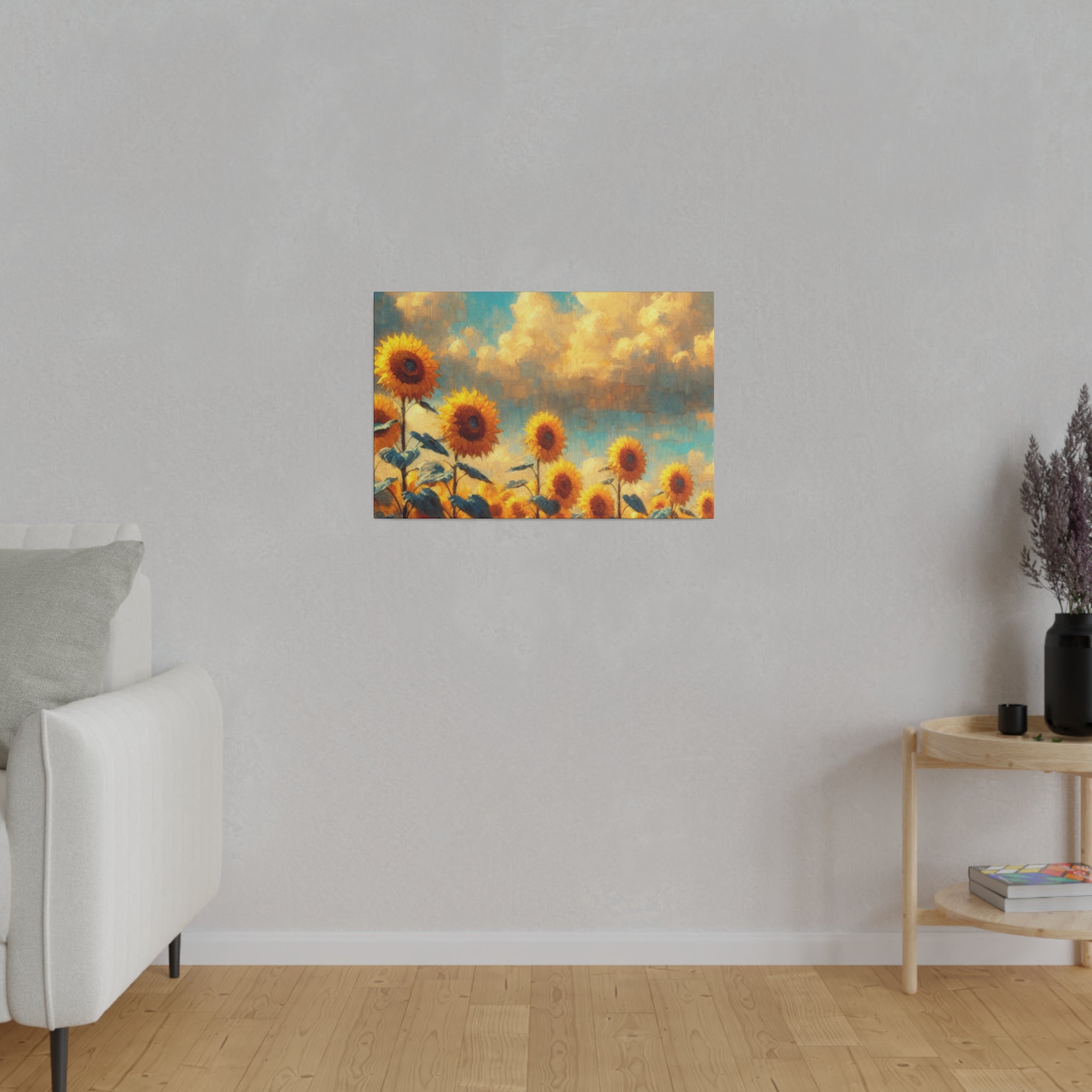 Sunflower Field Floral Wall Art Sunflower Painting Canvas